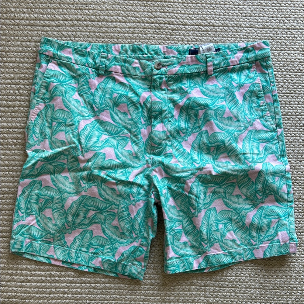 Tropical Leaf Print Shorts